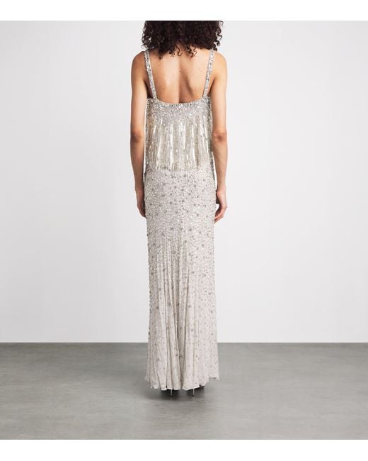 Jenny Packham White Embellished Iris Gown