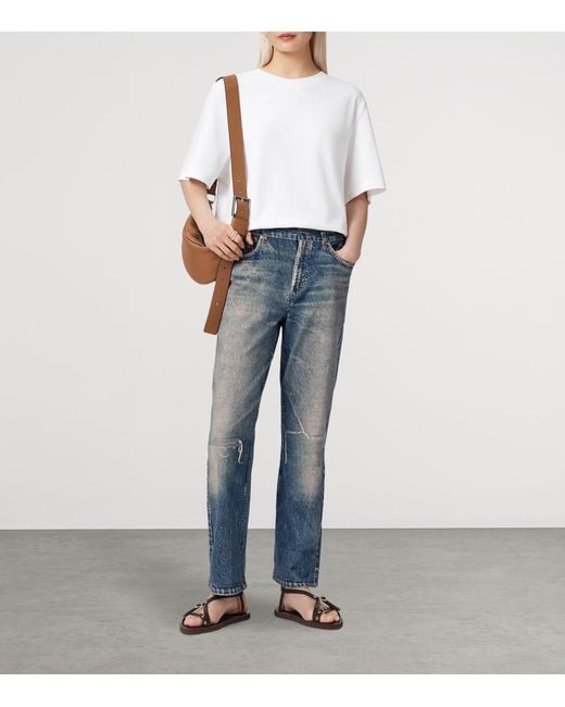 AllSaints Blue Denim Illusion Print Ida Trousers