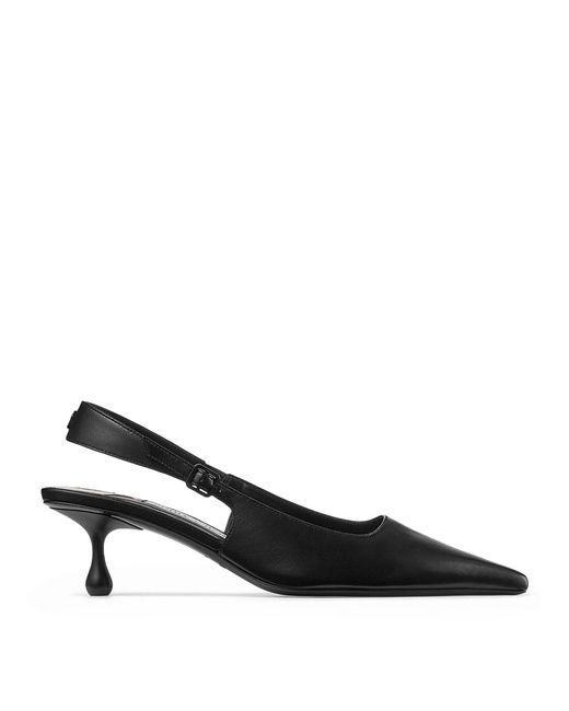 Jimmy Choo Amel 50 Leather Slingback Pumps in Black Lyst