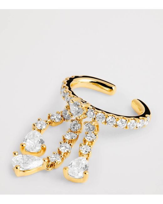 Anita Ko Metallic And Diamond Fringe Single Ear Cuff