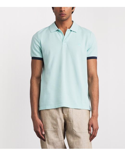 Vilebrequin Blue Organic Cotton Palatin Polo Shirt for men