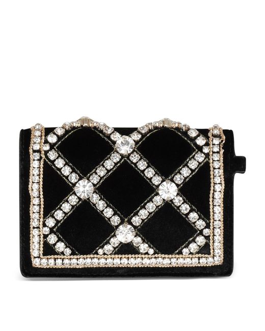 Balmain Black Embellished B-buzz Chain Wallet