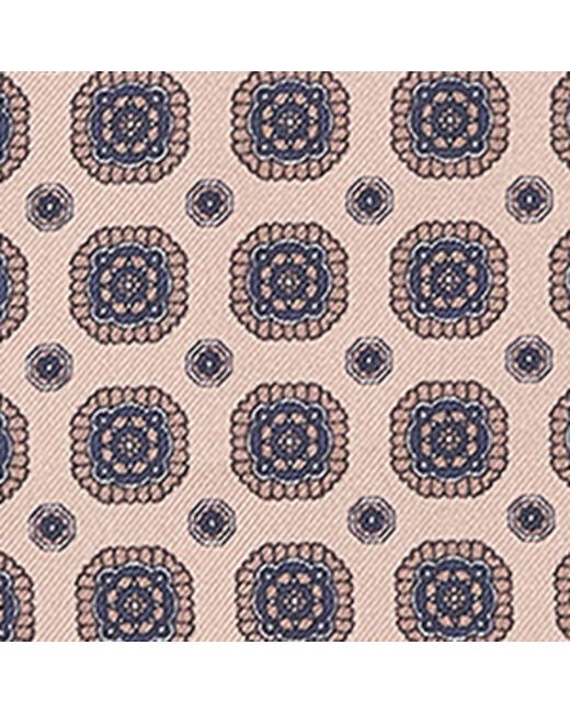 Brioni Pink Silk Geometric Pocket Square for men