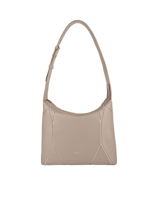 Chopard White Grained Calfskin Diamond Shoulder Bag