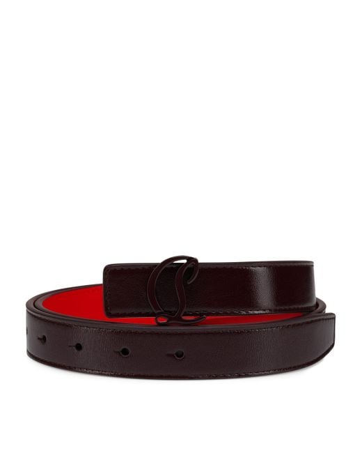 Christian Louboutin Red Loubi54 Leather Reversible Belt