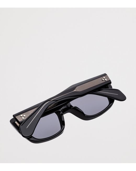 Jacques Marie Mage Black Corniche Rectangle Sunglasses