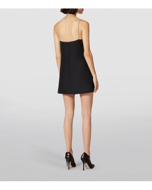 Valentino Garavani Black Embellished-strap Mini Dress