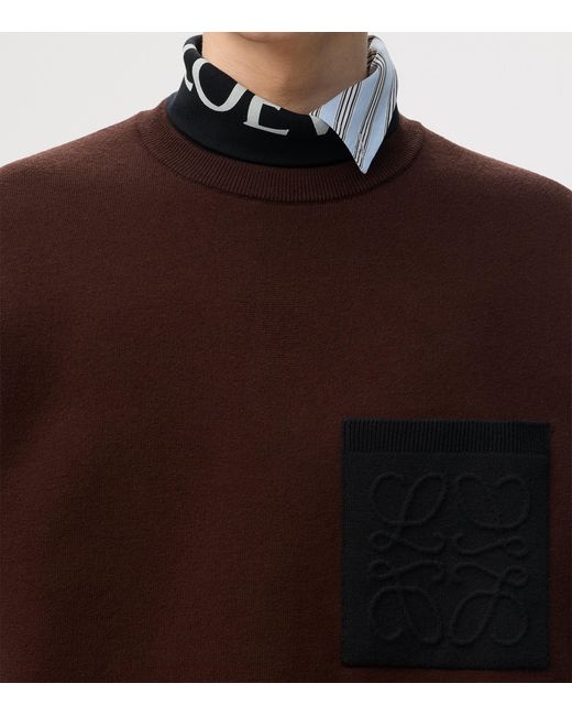 Loewe Brown Anagram-Pocket Sweatshirt for men