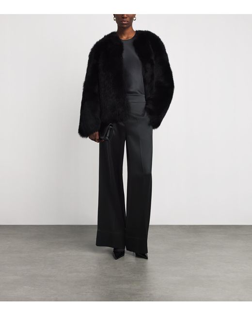 Joseph Black Satin Dijon Tailored Trousers