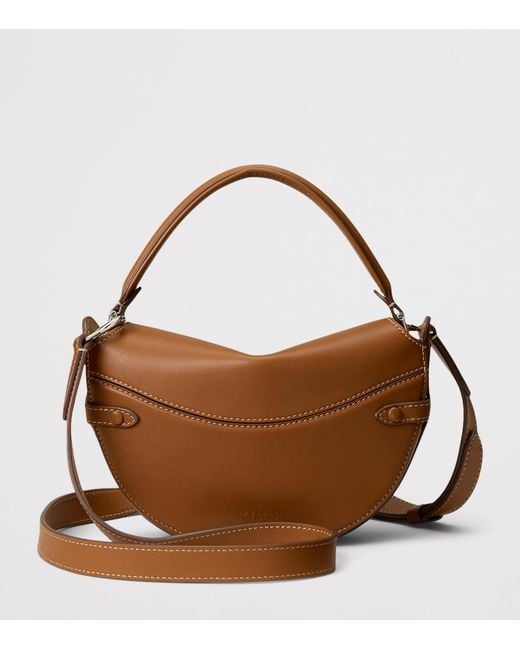 Ralph Lauren Brown Mini Leather Cross-Body Bag