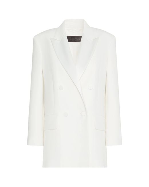 Max Mara White Double-Breasted Blazer