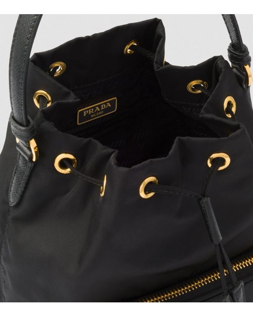 Prada Re nylon Duet Bucket Bag in Black Lyst Canada