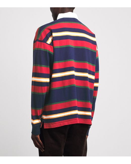 Polo Ralph Lauren Red Cotton Stripe Rugby Shirt for men