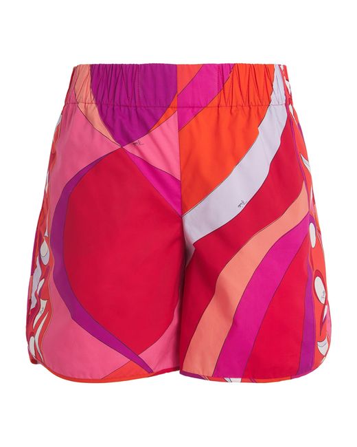 Emilio Pucci Pink Cotton Marmo Print Shorts