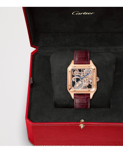 Cartier Pink Santos-Dumont Skeleton Watch