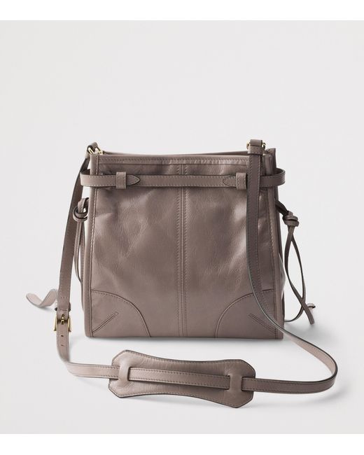 Prada Brown Mini Leather Bonnie Shoulder Bag