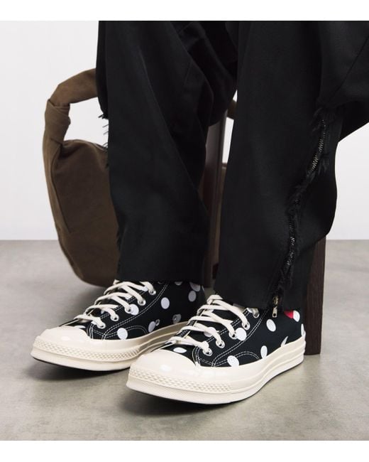 COMME DES GARÇONS PLAY Blue X Converse Polka Dot Heart Chuck Taylor All Star '70 High-Top Sneakers for men