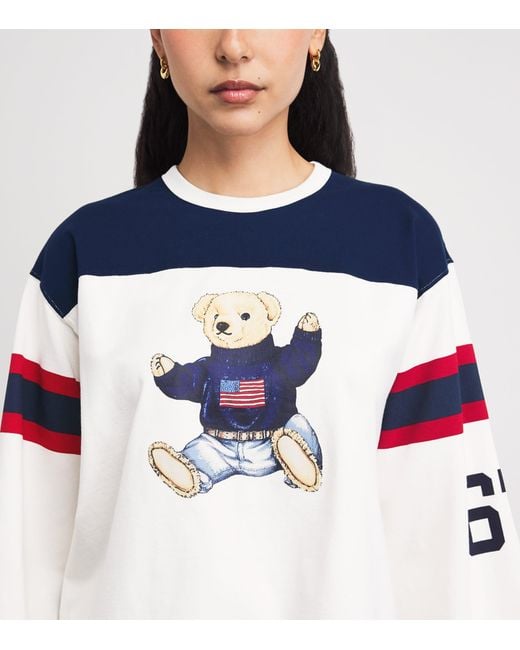 Polo Ralph Lauren Blue Cotton Sitting Bear T-Shirt