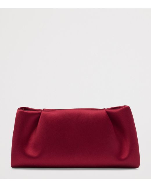 Malone Souliers Red Satin Vittoria Soft Clutch Bag