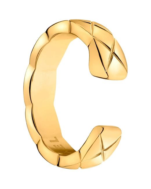 Chanel Metallic Yellow Gold And Diamond Coco Crush Single Earring
