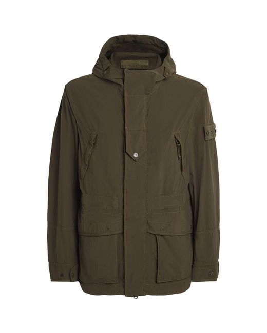 Stone Island Green Nylon Hooded Jacket for men