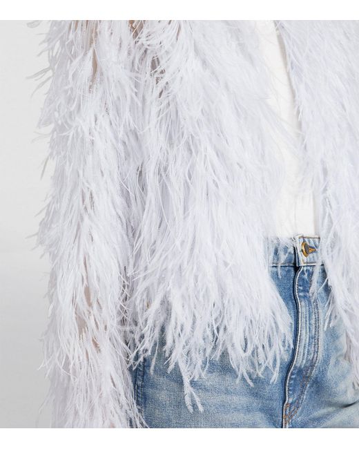 LAPOINTE White Feather-embellished Jacket