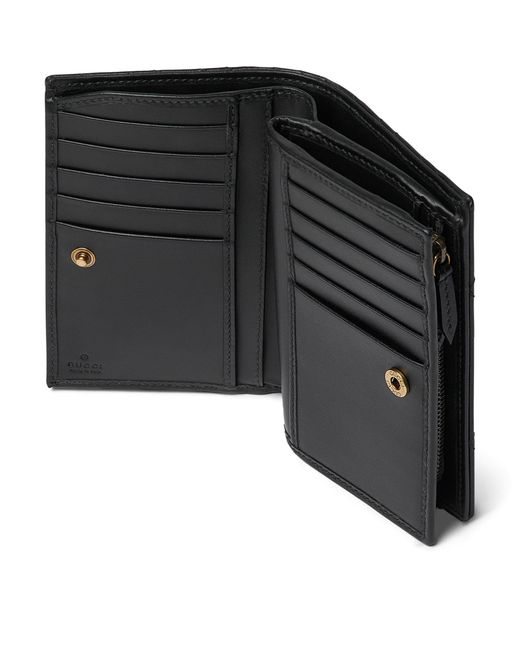 Gucci Black Leather Gg Marmont Wallet