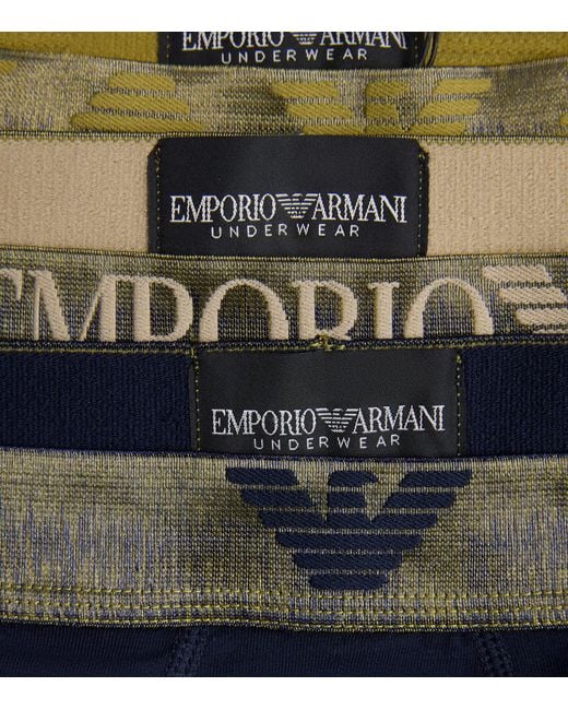 Emporio Armani Blue Stretch-Cotton Logo Trunks for men