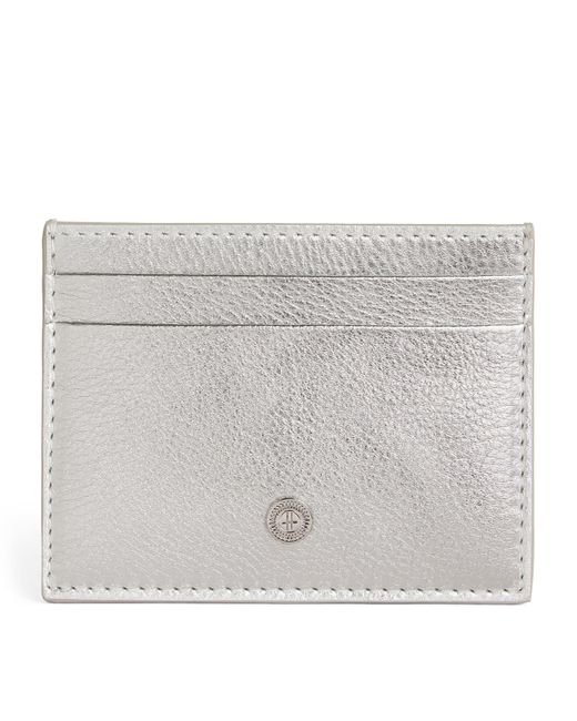Harrods Gray Leather Metallic Card Holder