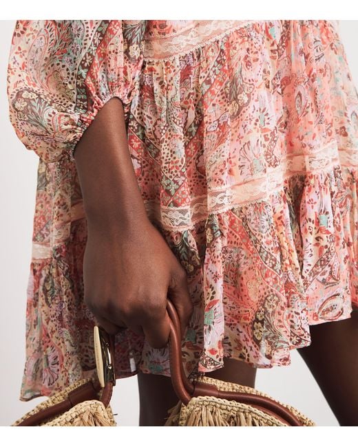 Rixo Pink Floral Miyah Mini Dress
