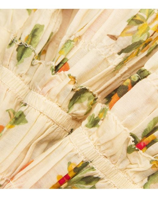 Doen Metallic Orangerie Floral Print Martha Mini Dress