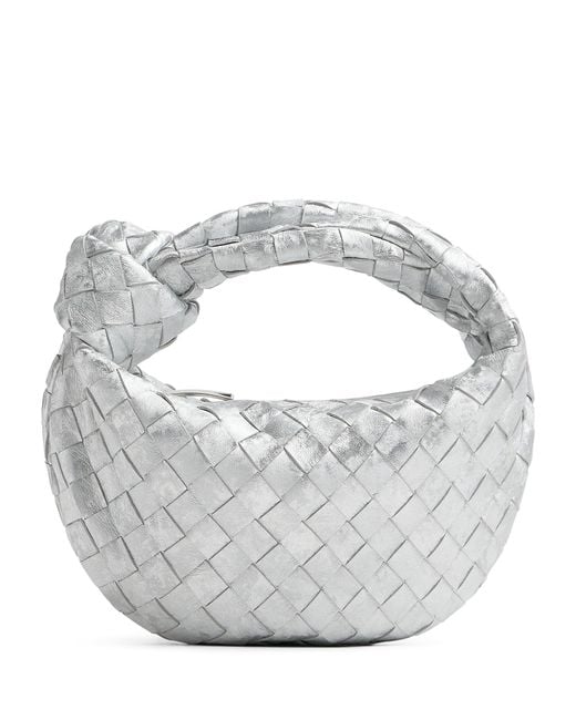 Bottega Veneta Metallic Mini Leather Jodie Top-Handle Bag