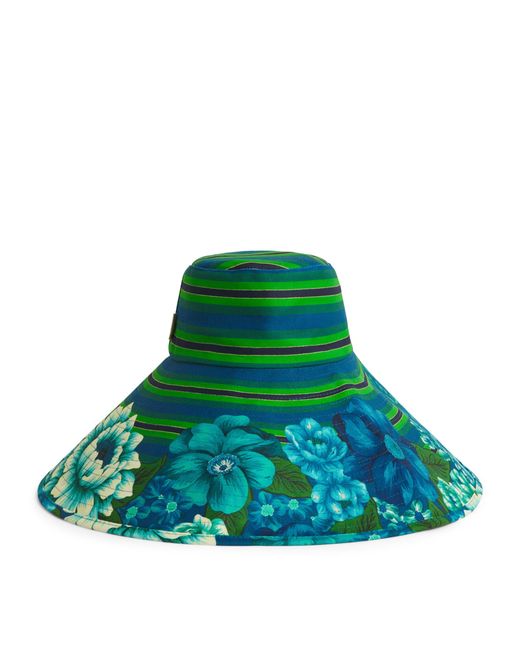 ALÉMAIS Green Linen Margo Hat