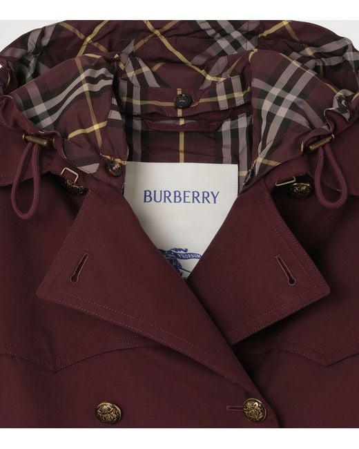 Burberry Red Tropical Gabardine Foxfield Trench Coat