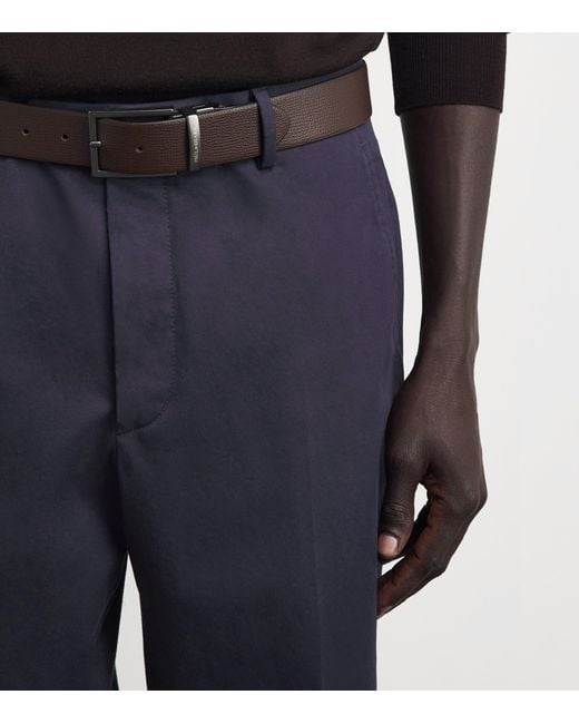 Ralph Lauren Blue Wool Gabardine Straight Trousers for men