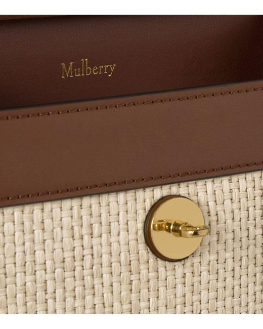 Mulberry Brown Small Raffia Antony Messenger Bag