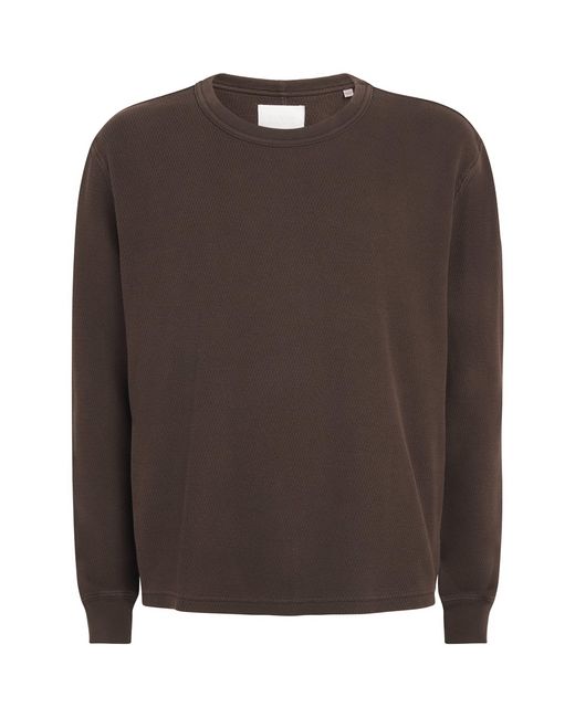 Citizens of Humanity Brown Cotton Waffle-Stitch Sweater for men