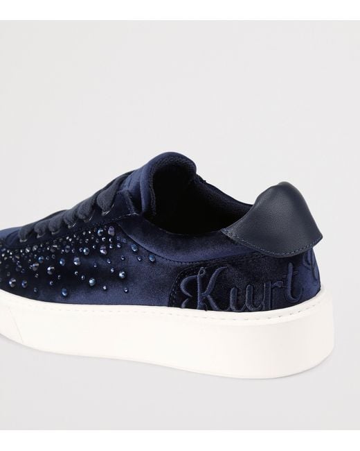 Kurt Geiger Blue Embellished Albion Retro Sneakers for men