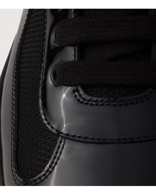 Prada Black Patent Leather-Blend America's Cup Sneakers for men