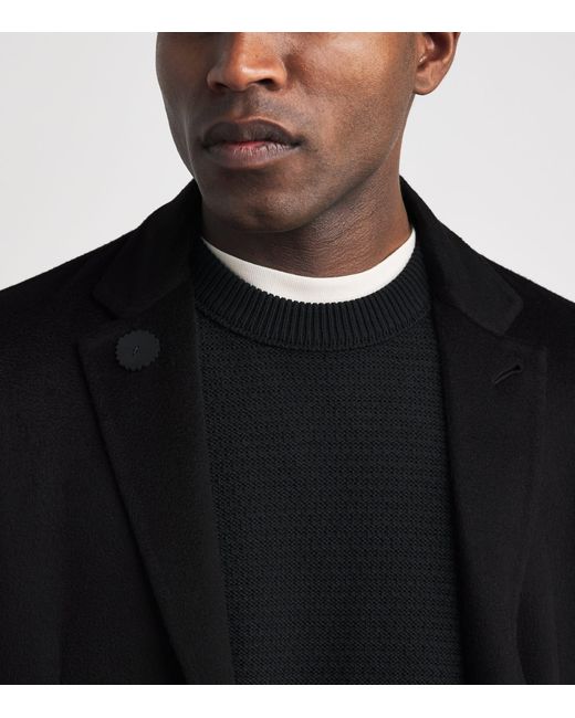 Alan Scott Black Cashmere-Blend Double-Face Coat for men