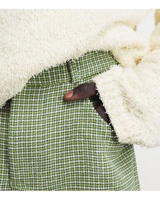 Séfr Green Houndstooth Nasedo Shorts for men