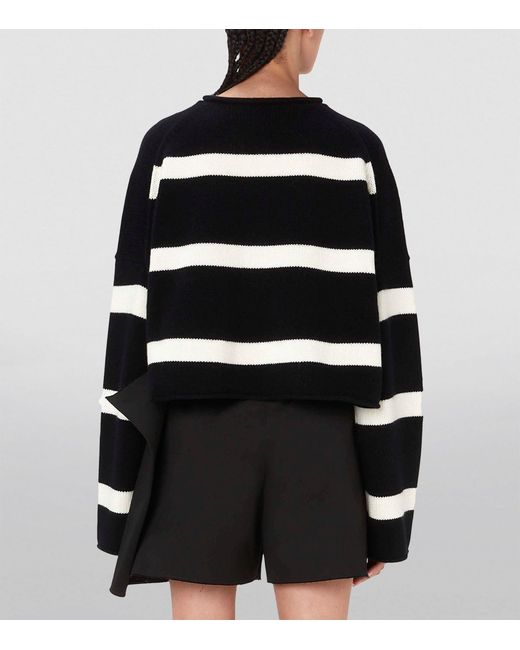 J.W. Anderson Black Wool-cashmere Striped Sweater