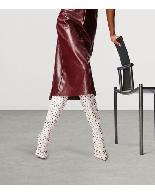 Christian Louboutin Multicolor Miss Z Silk Embellished Knee-High Boots 100