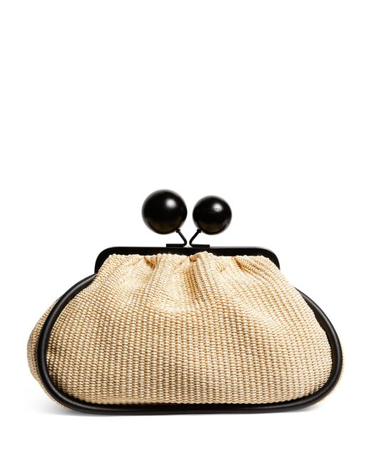 Weekend by Maxmara Natural Large Woven Pasticcino Clutch Bag