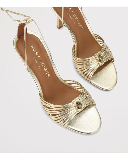 Kurt Geiger Metallic Leather Embellished Heeled Sandals