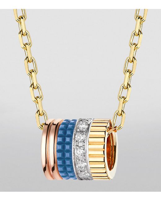 Boucheron Metallic Mixed And Diamond Quatre Edition Pendant Necklace