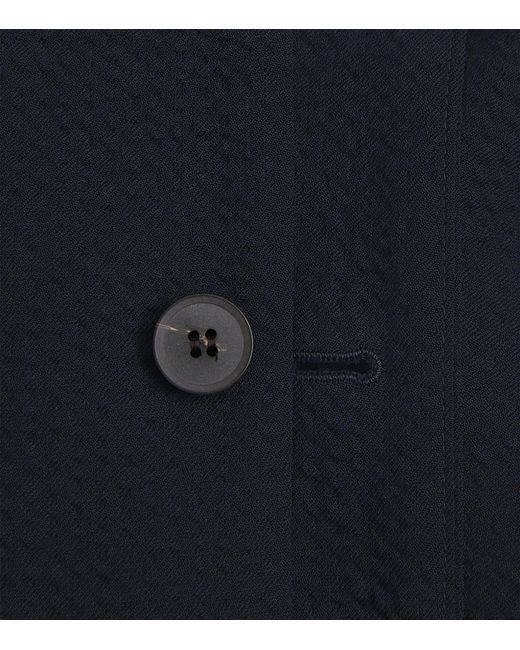 Sunspel Blue Stretch-Wool Seersucker Jacket for men