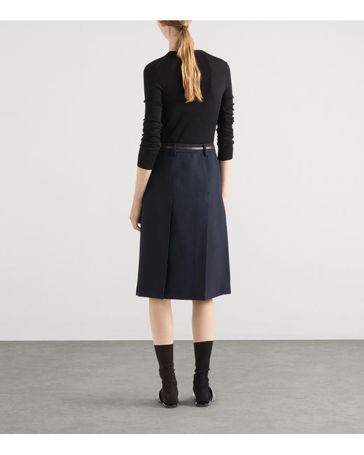 Prada Black Wool Ribbed Slim Cardigan