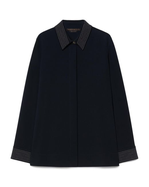 Marina Rinaldi Blue Embroidered Shirt
