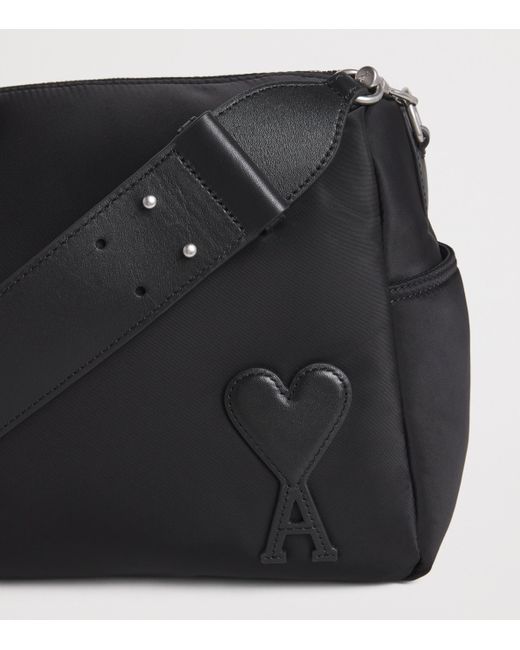 AMI Black Large Canvas Marcel Weekend Bag for men